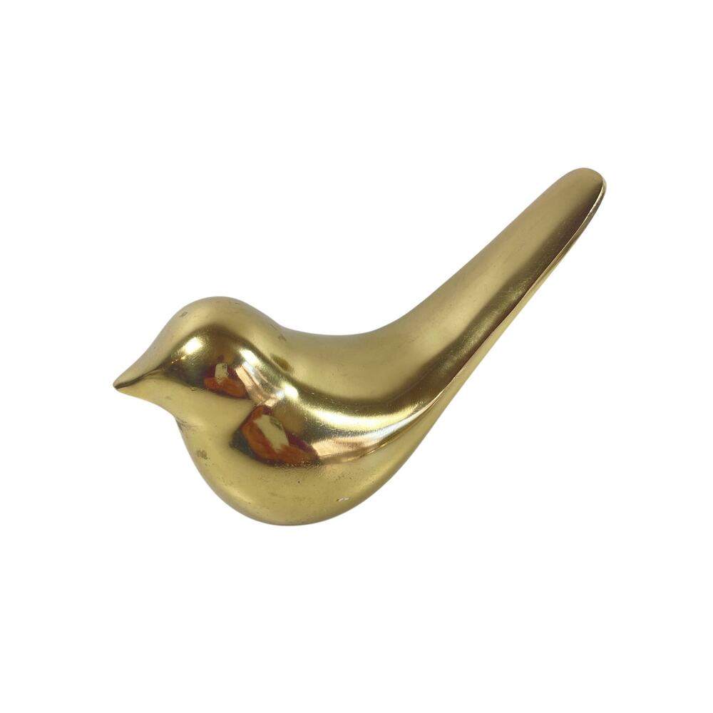 Vintage Gold Brass Metal Decorative Bird Made in India 8"x5"